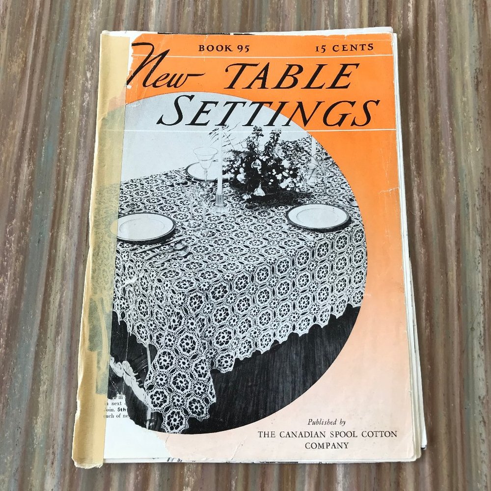 Table Settings Crochet Pattern Book Vintage 1938 Craft Booklet Doily Chair Set
